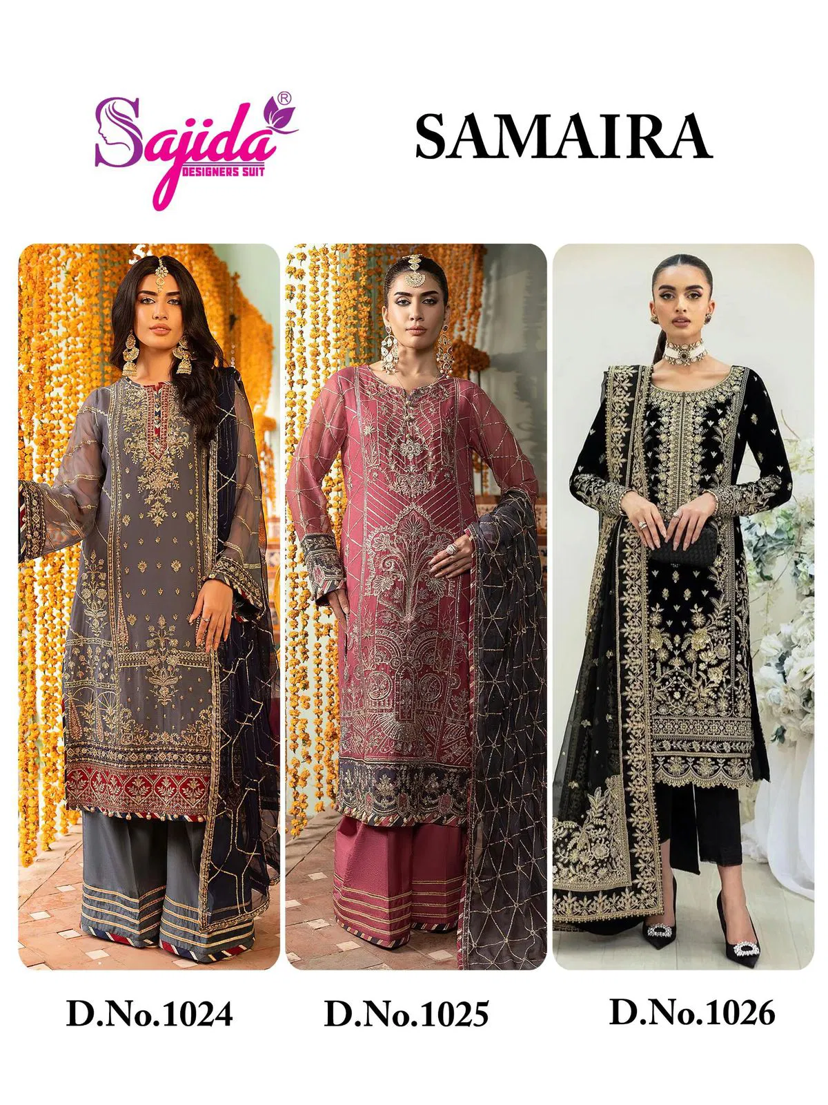 Samaira Vol 1 by Sajida Georgette Pakistani Salwar Kameez Exporters In India